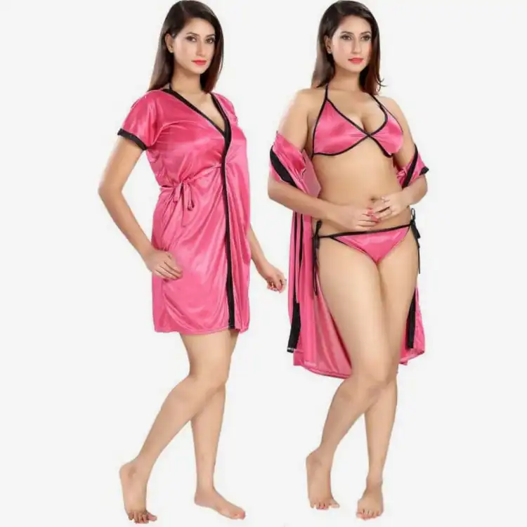 Fancyra Robe With Sexy Lingerie Set For...