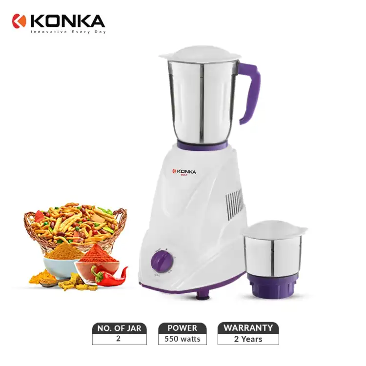 KONKA Bolt Mixer Grinder 550W 2 Jar
