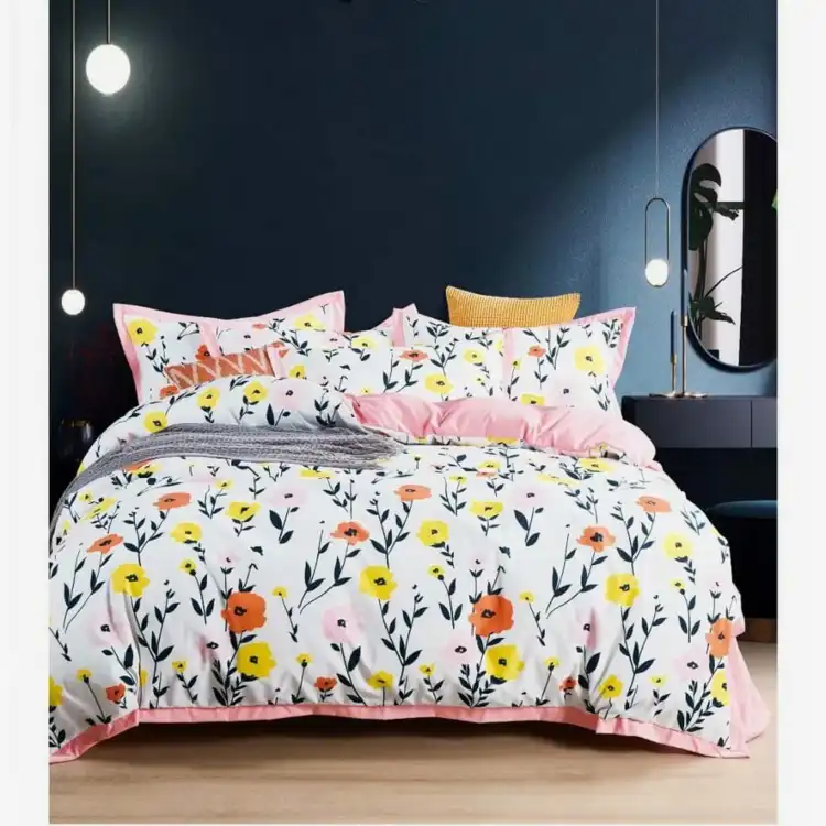 Korean Cotton King Size Bed Sheet With 2...