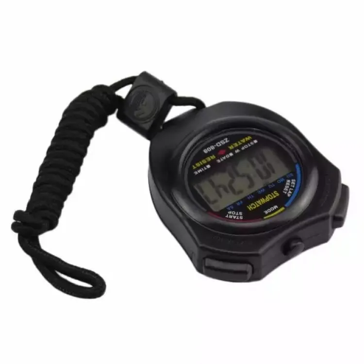 Black Digital Sport Stop Watch With Comp...