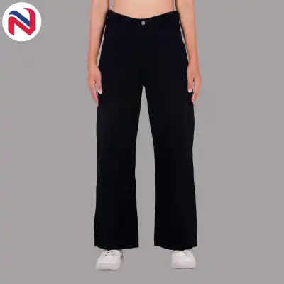 Nyptra Black High Rise Non Stretch Plain...