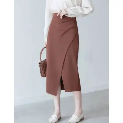 Ankle-Length High Waisted Split Skirts F...