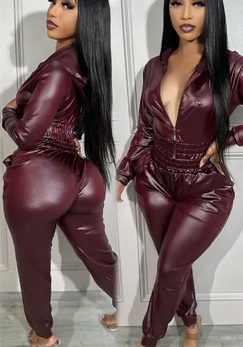 Fashionable And Sexy Pu Leather Casual T...