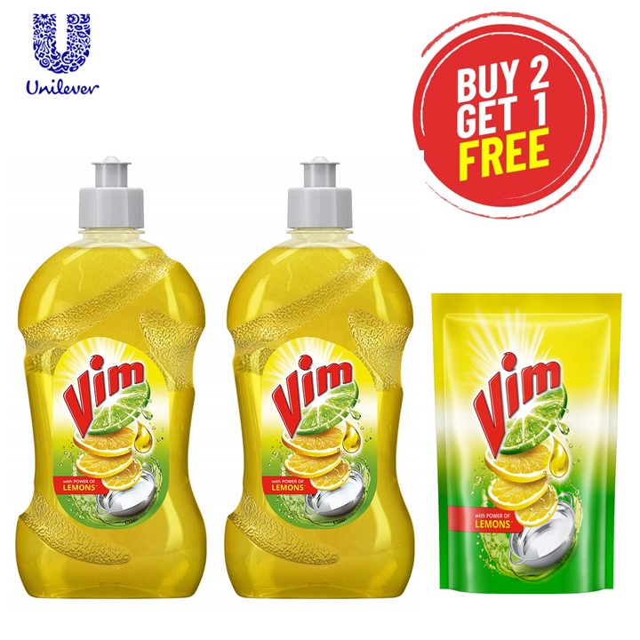 Vim Dishwash Liquid Gel Lemon 500 ml Bot...