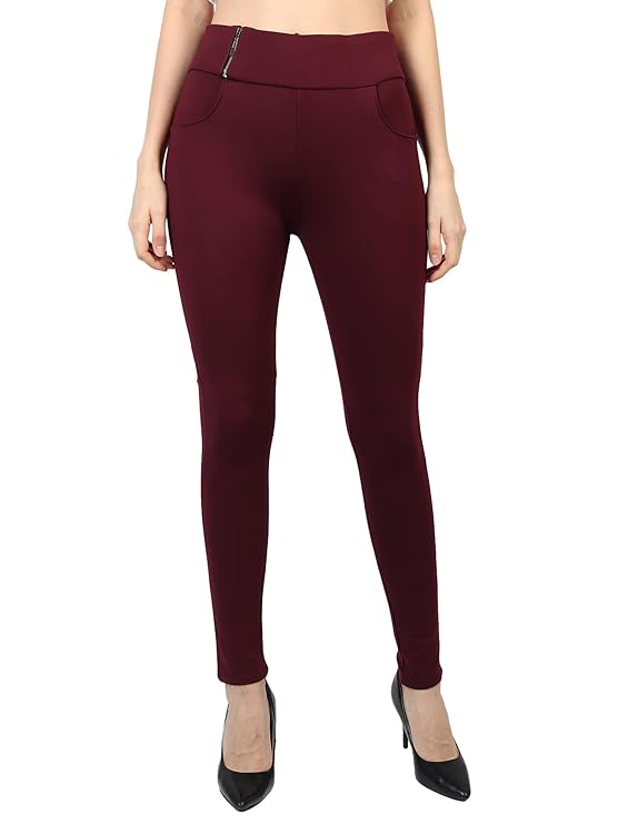 Solid Stretchable Jeggings for Women's a...